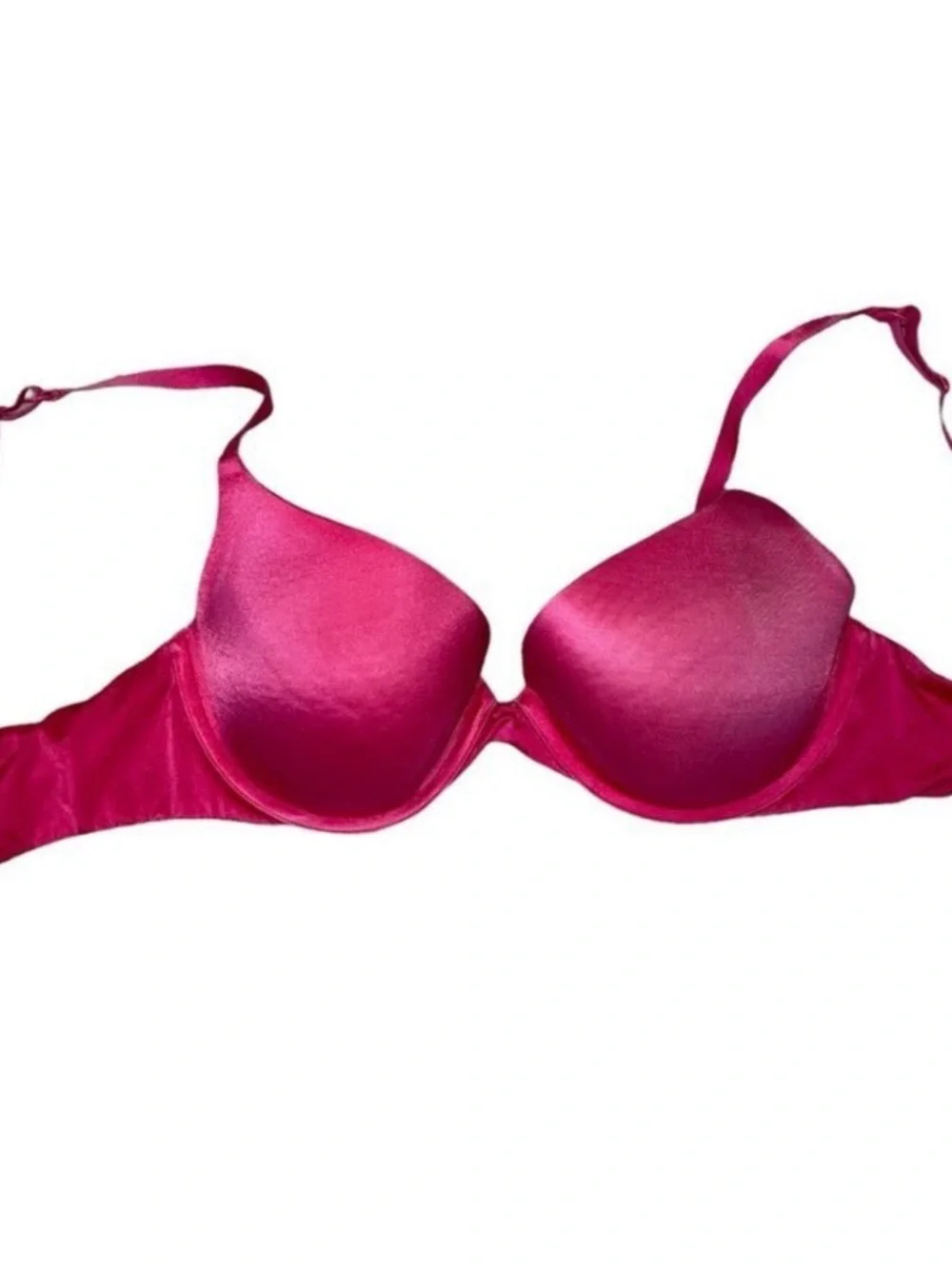 Victoria's Secret Satin Push-Up Bra in Hot Pink semi padded 36D FUSCHIA